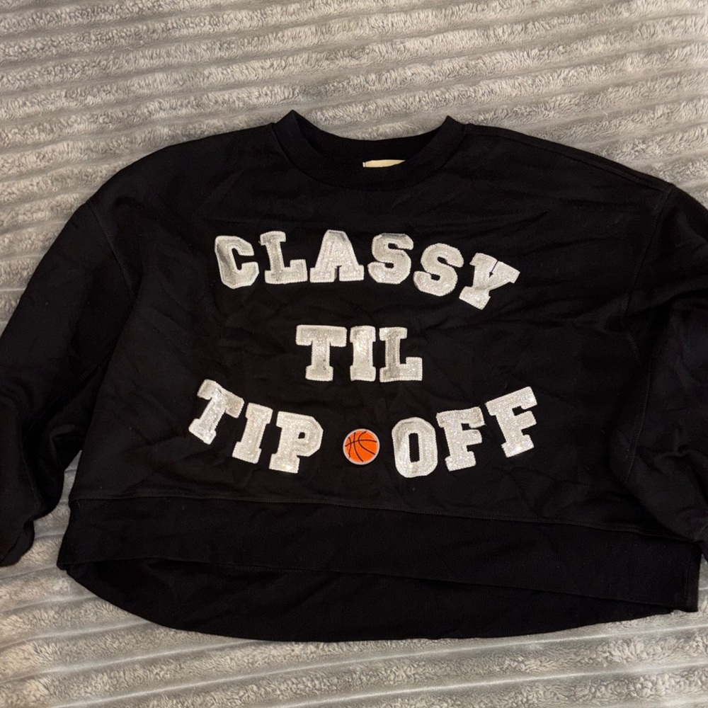 Judith March Black Sweatshirt with Gold Label